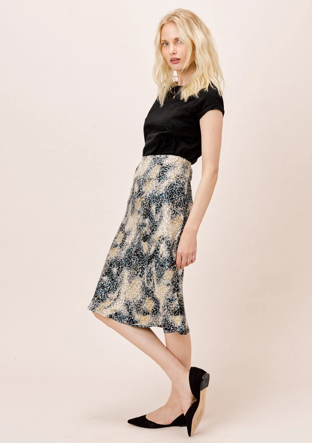 Bea Watercolor Midi Skirt