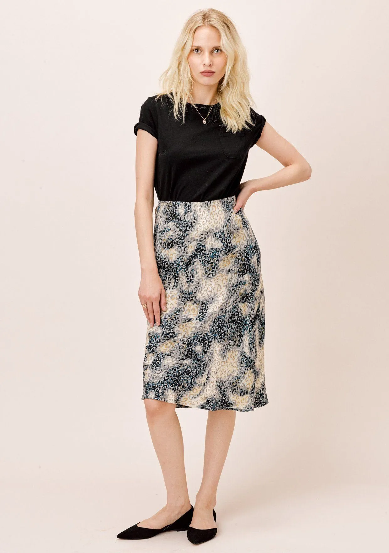 Bea Watercolor Midi Skirt