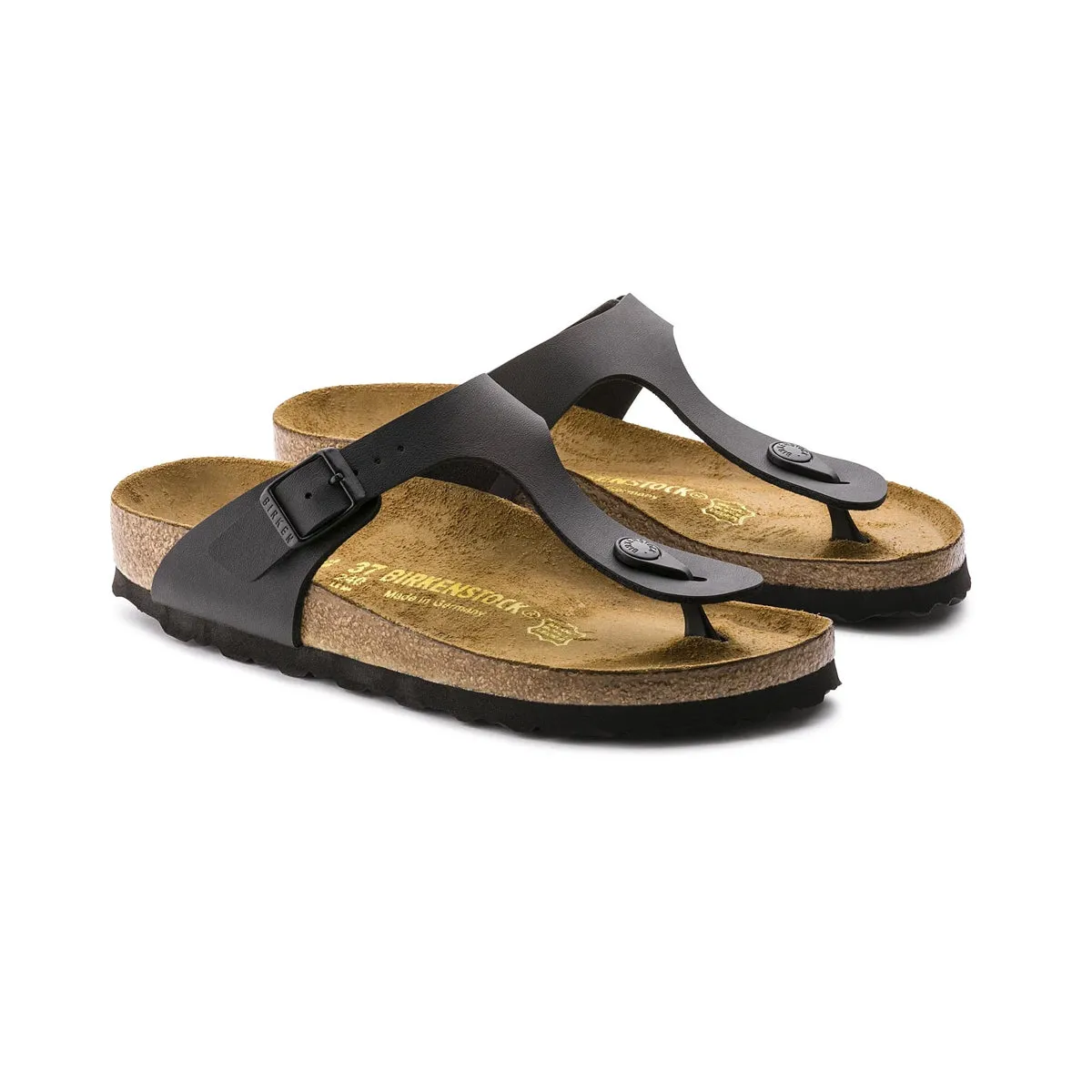 Birkenstock Unisex Gizeh Birko-Flor Sandals 0043691 Black, Regular Width