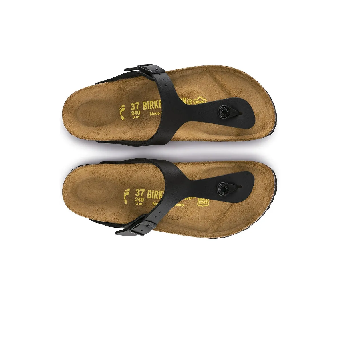 Birkenstock Unisex Gizeh Birko-Flor Sandals 0043691 Black, Regular Width
