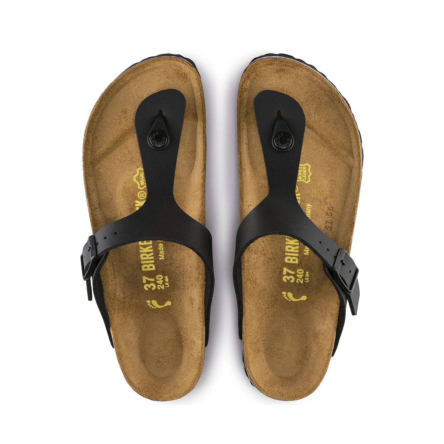 Birkenstock Unisex Gizeh Birko-Flor Sandals 0043691 Black, Regular Width