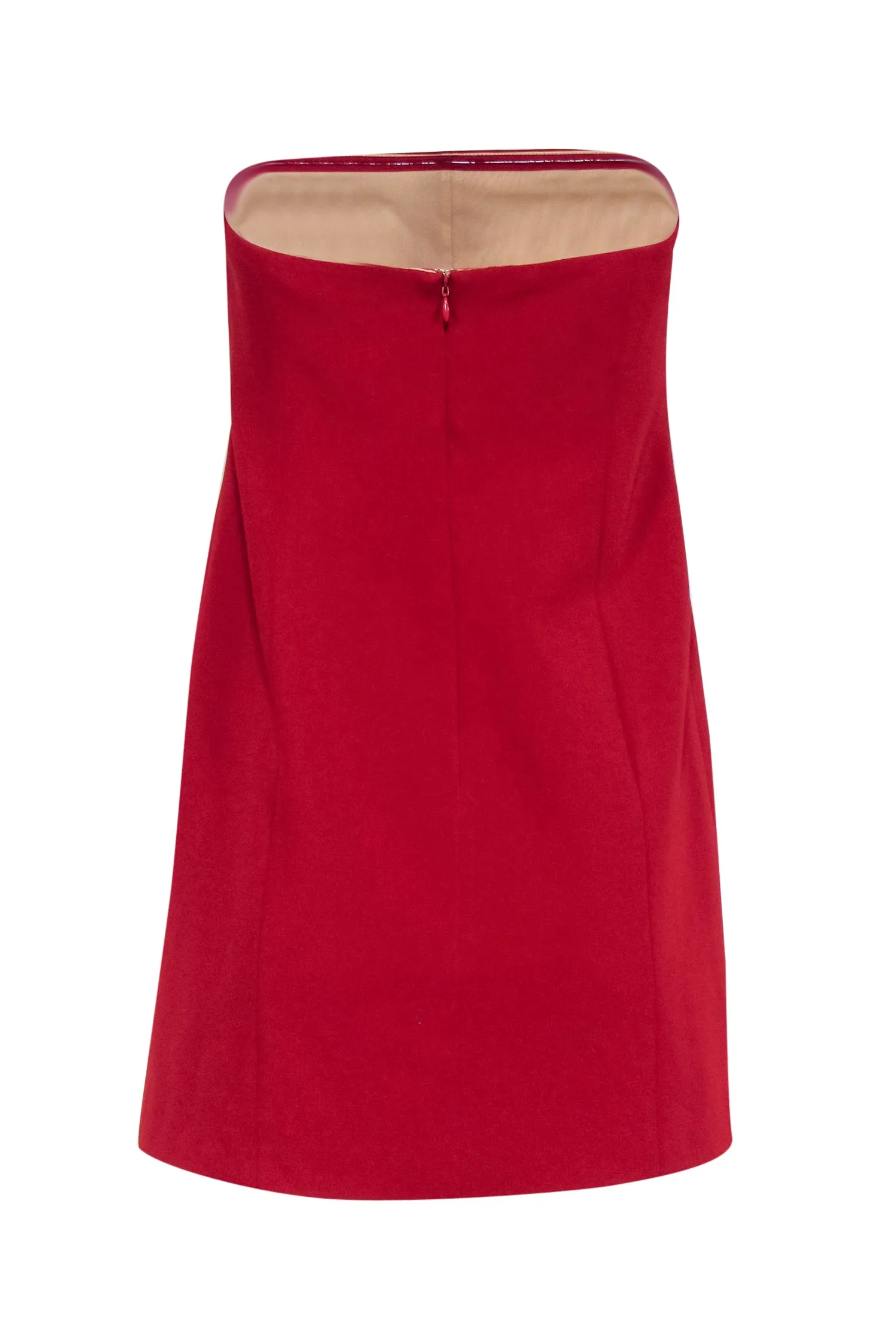 Cinq a Sept - Red Strapless Mini Dress w/ Tassel Trimmed Ruffle Sz 12