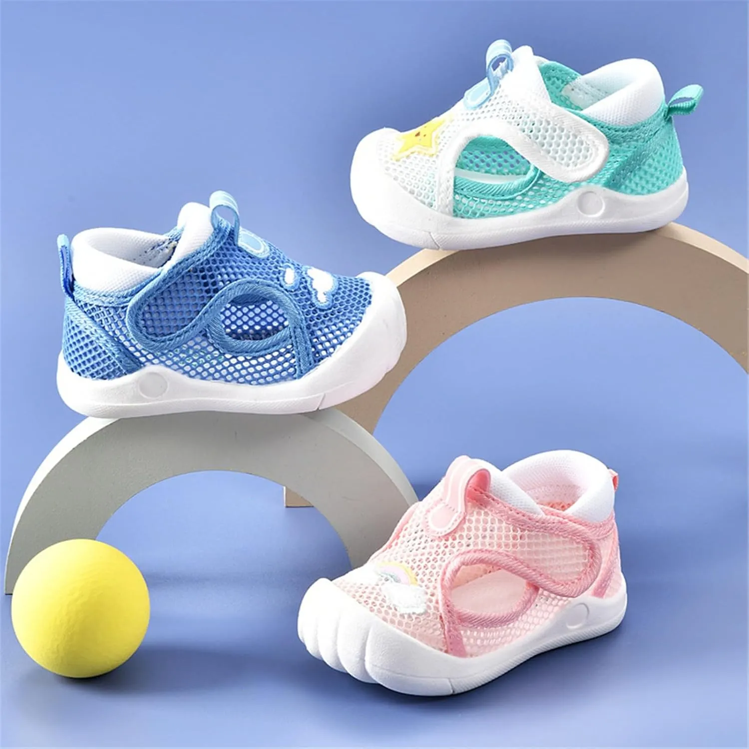 Infant Sandals for Boys Girls Baby Summer Breathable Non Slip Soft Sneakers Toddler Cute Flat Bottom Hollow Shoes