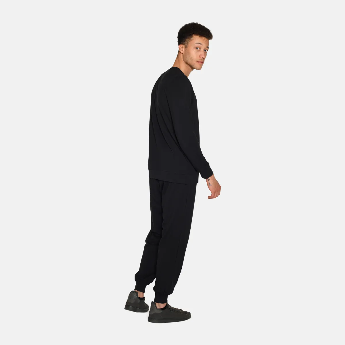 Langærmet bambus sweatshirt - sort