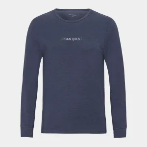 Langærmet navy bambus T-shirt