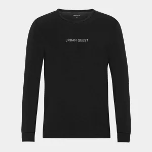 Langærmet sort bambus T-shirt