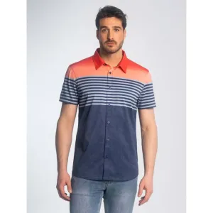 LOIS MEN'S BENTON SS PRINTED STRETCH  SHIRT-MIDNIGHT COMBO