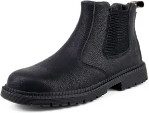 Micoklinlin Steel Toe Boots for Men Waterproof Slip-on Safety Shoes Industrial Construction Mens Steel Toe Work Boots