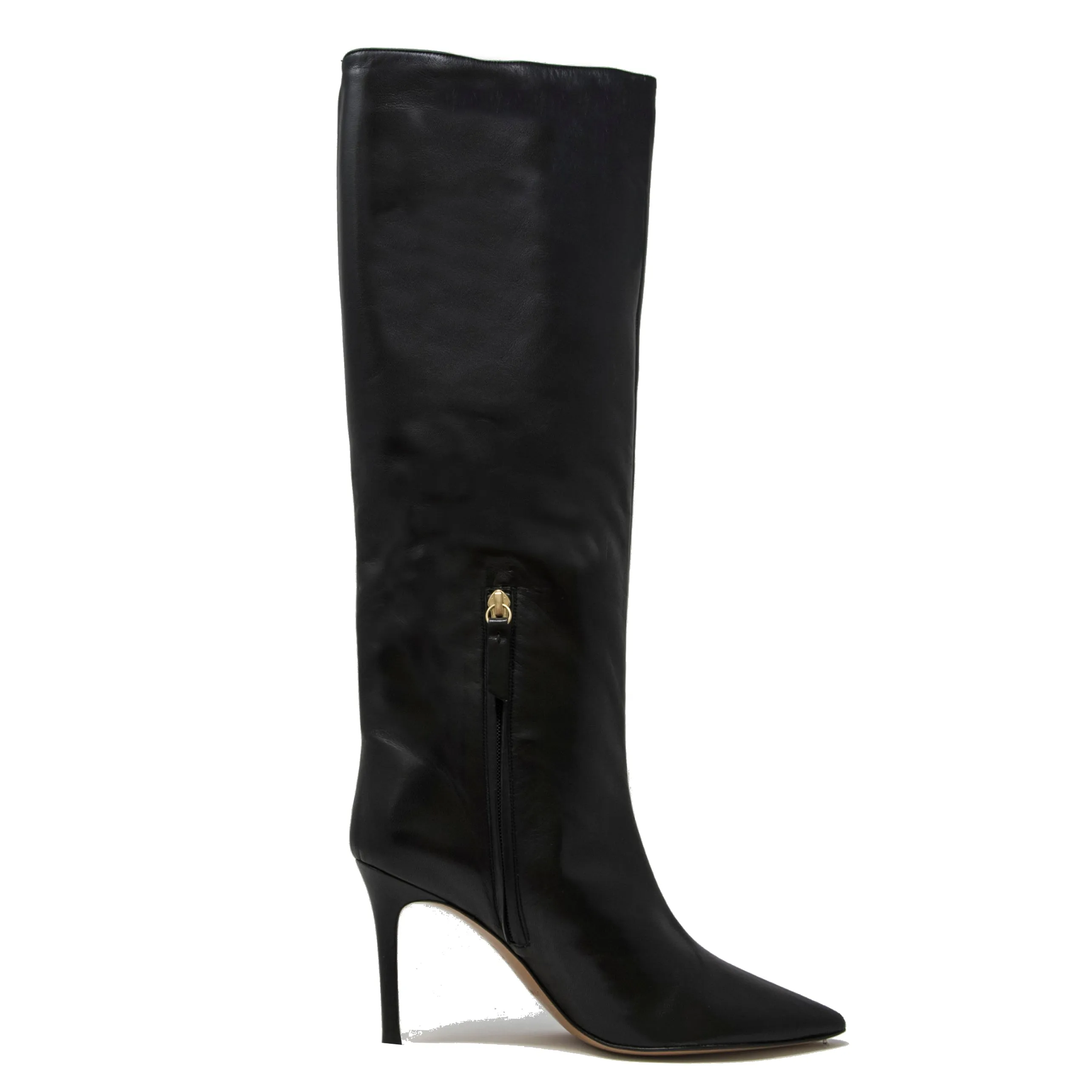 Pura Lopez Nappa Black Leather Tall Boots