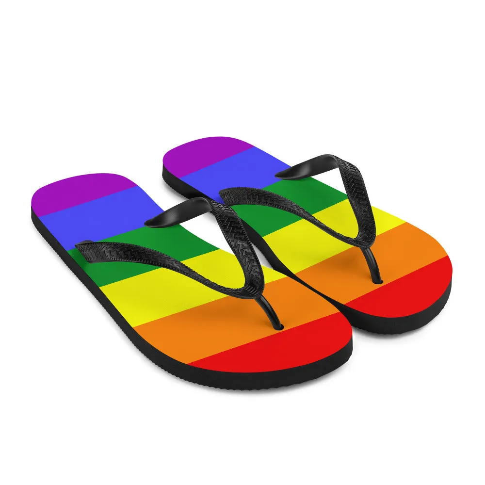 Rainbow Pride Flag Flip-Flops
