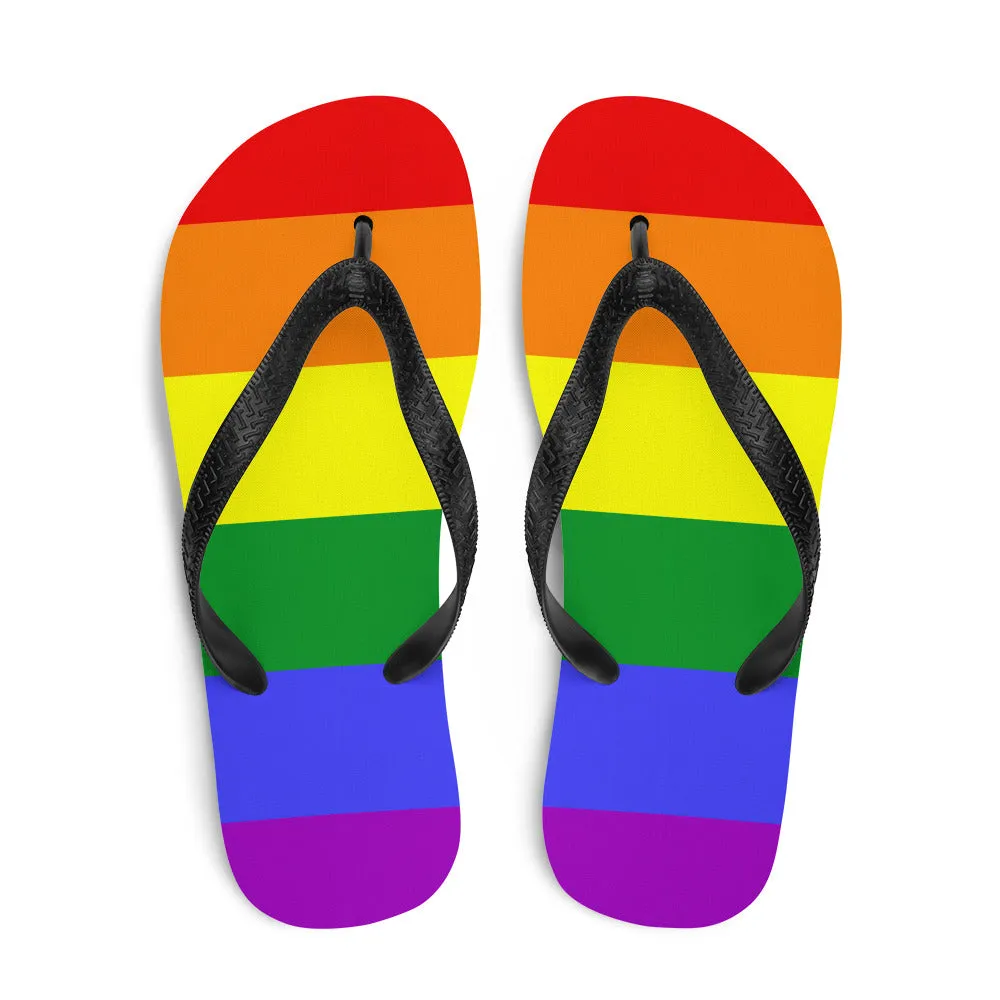 Rainbow Pride Flag Flip-Flops