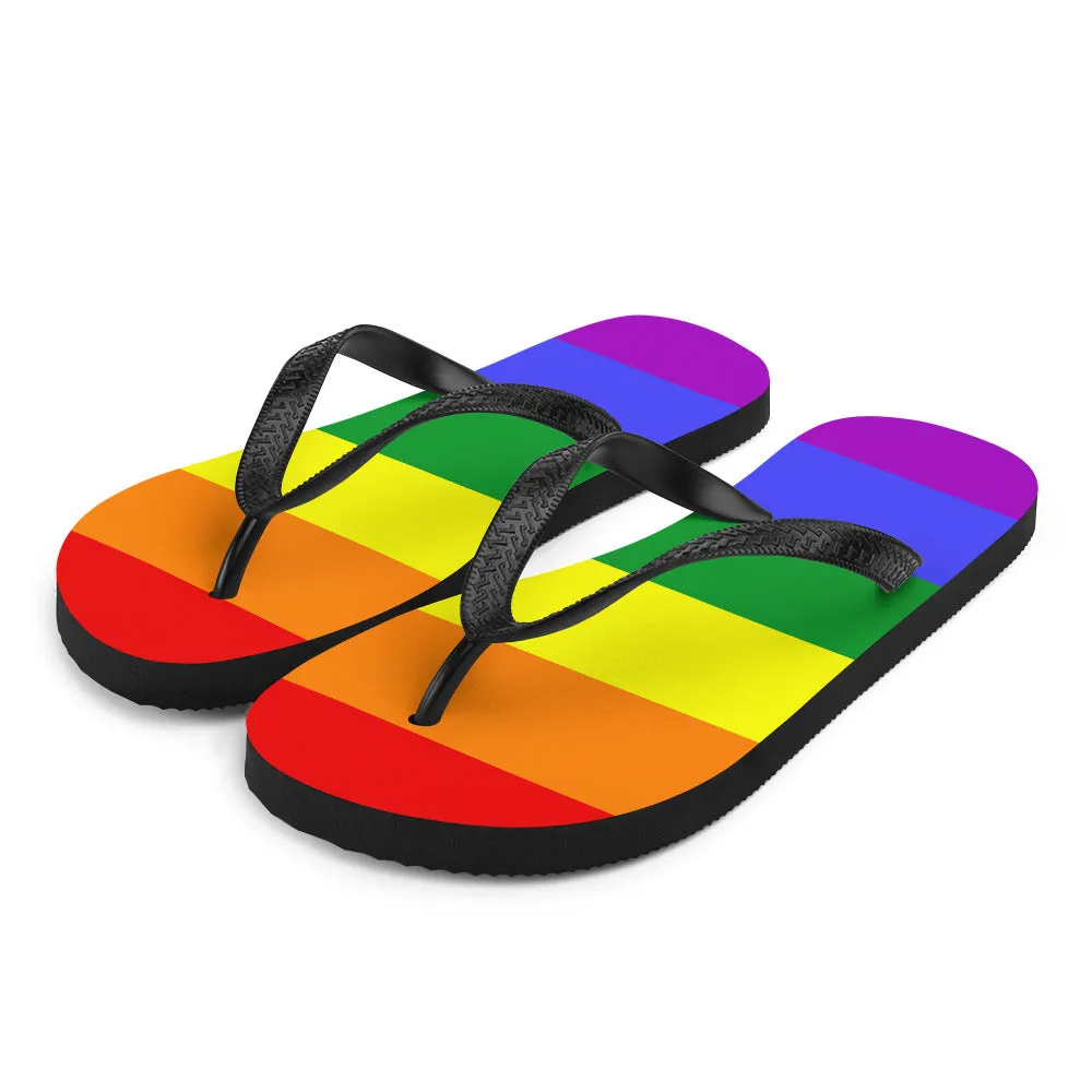 Rainbow Pride Flag Flip-Flops
