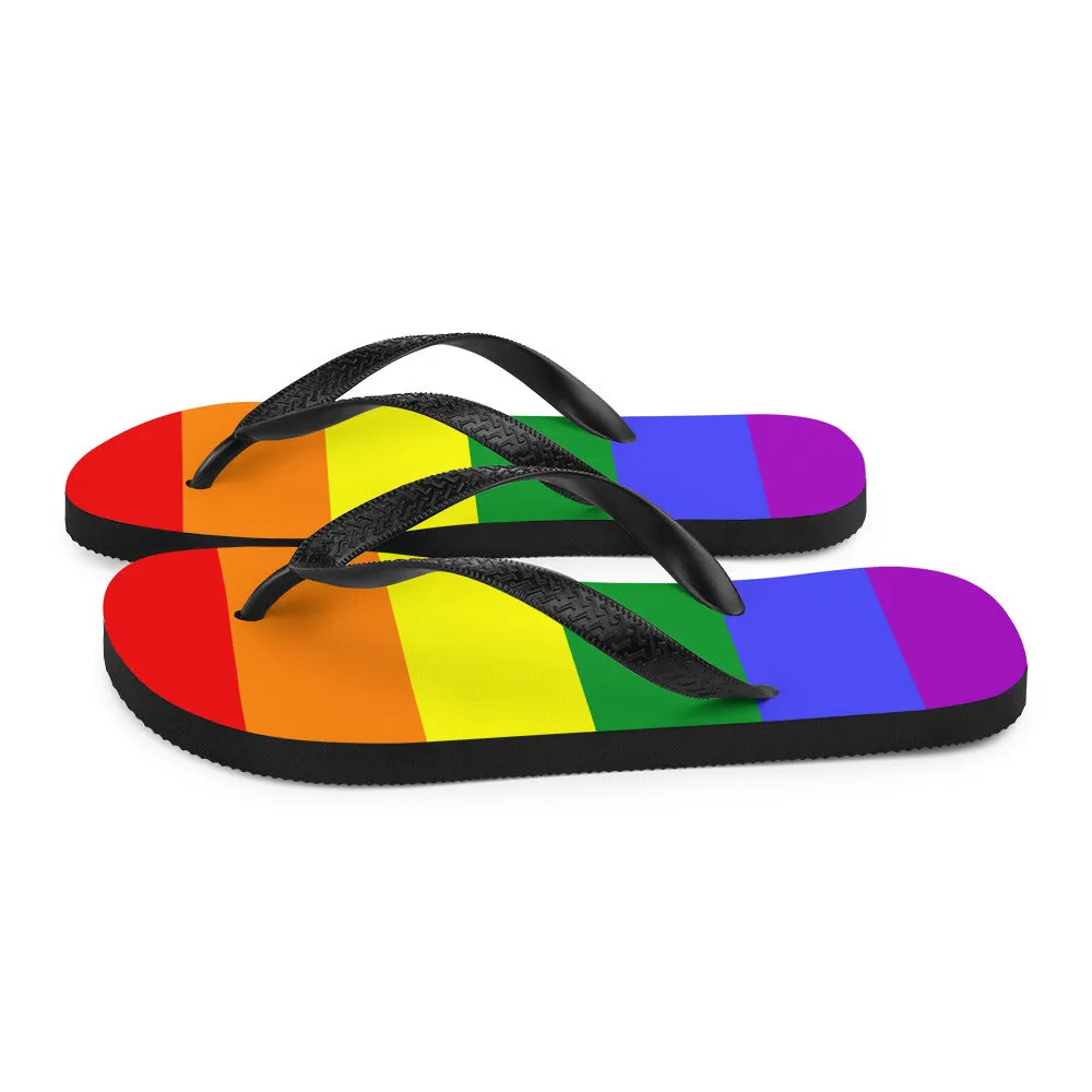 Rainbow Pride Flag Flip-Flops