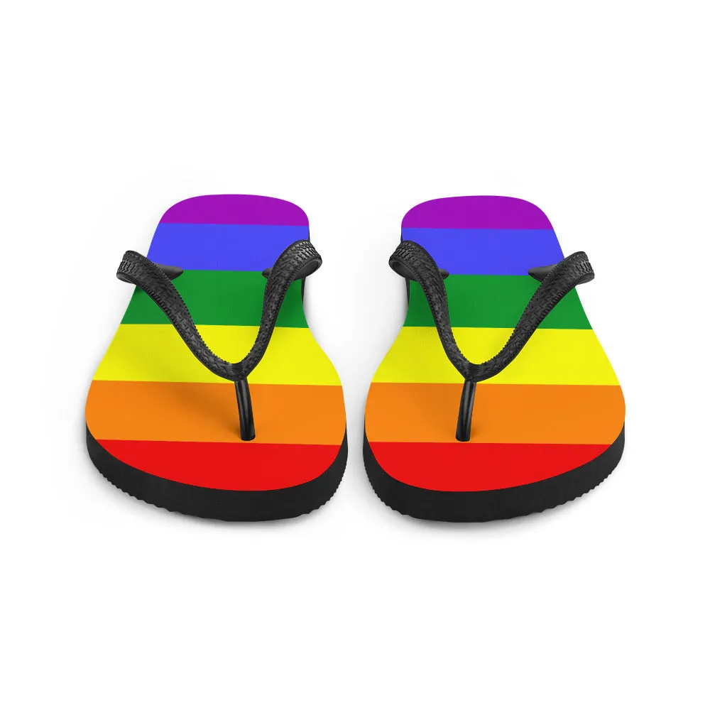 Rainbow Pride Flag Flip-Flops