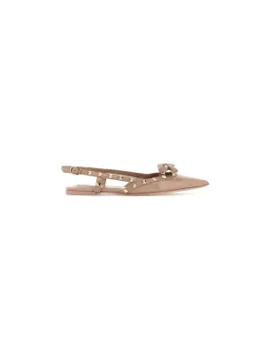 Rockstud Bow Slingback Ballerinas