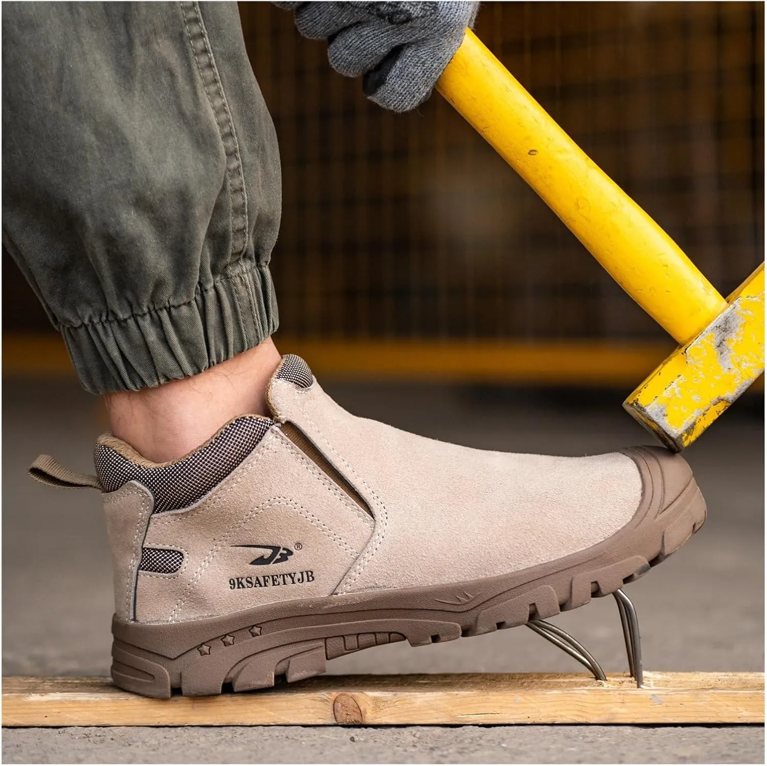 Steel Toe Work Boots for Men and Women - Slip-On Welding Boots, Comfortable Welder Construction Safety Boots - Non-Slip