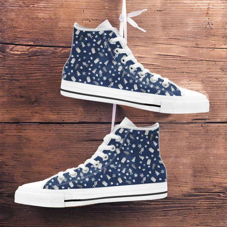 Timey Wimey Christmas All Over Print Canvas High Top Shoes