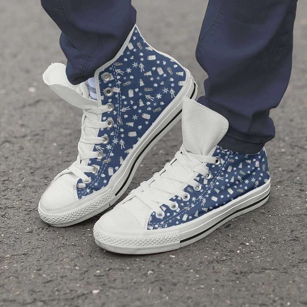 Timey Wimey Christmas All Over Print Canvas High Top Shoes