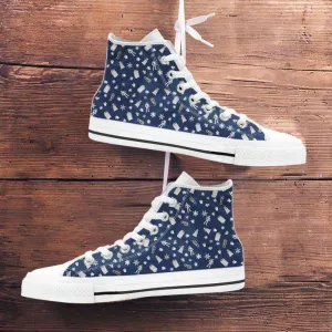 Timey Wimey Christmas All Over Print Canvas High Top Shoes