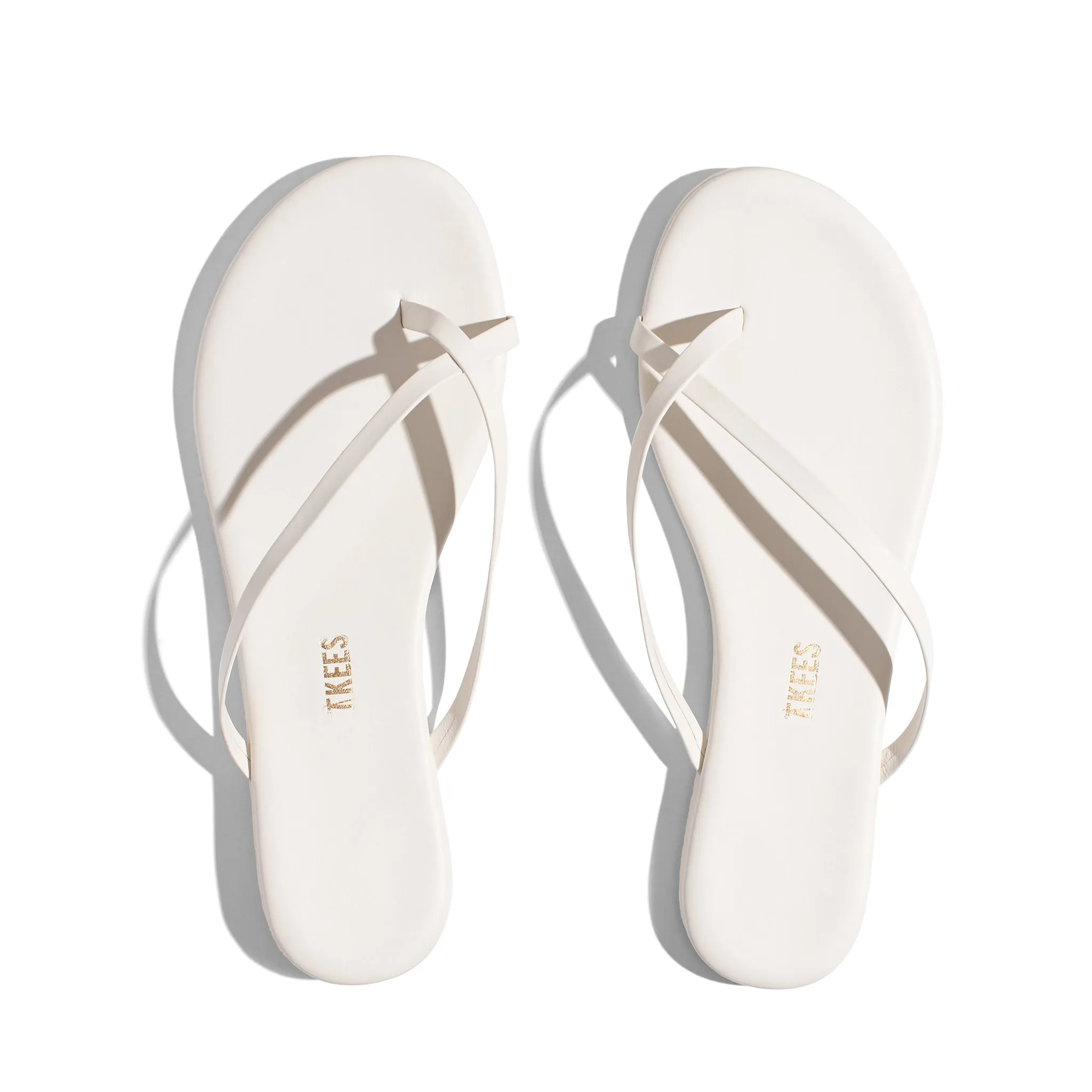 Tkees Riley flip-flops from brazilian leather in Cream