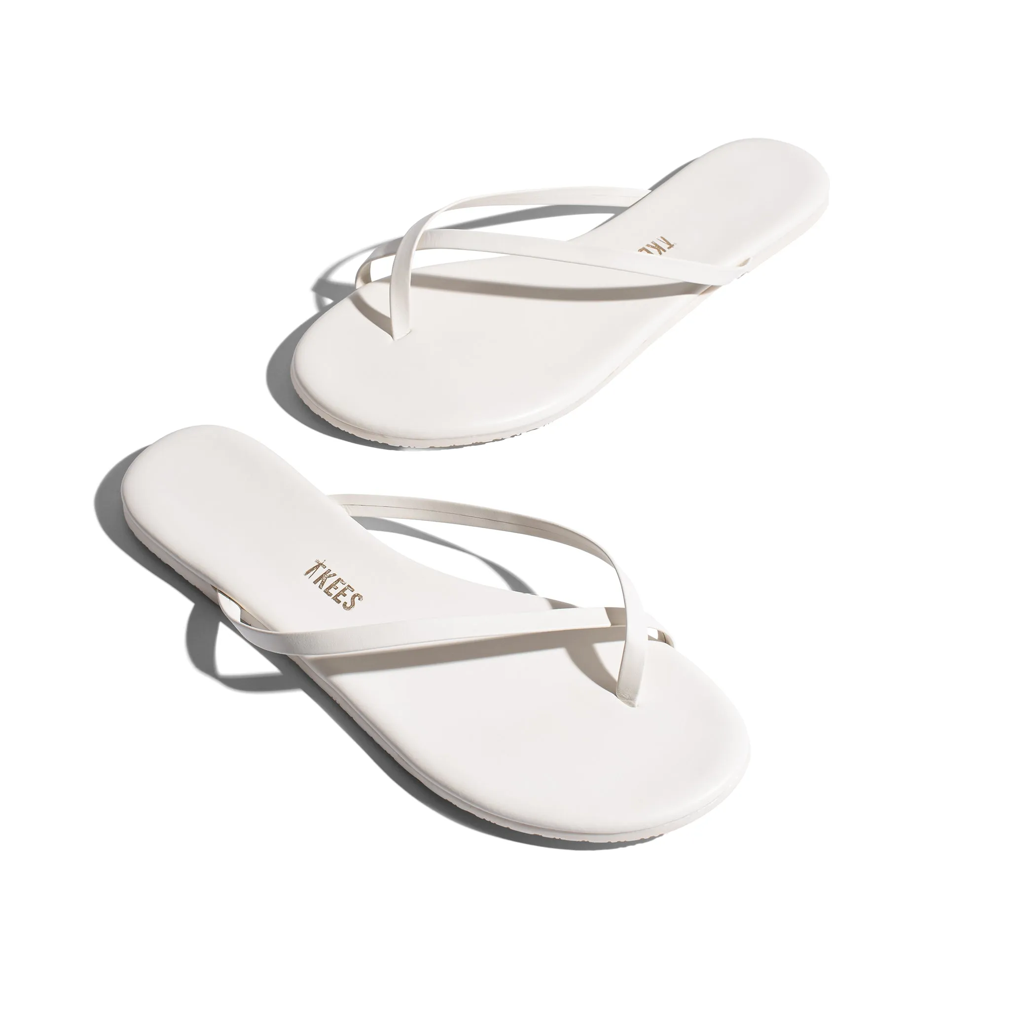 Tkees Riley flip-flops from brazilian leather in Cream