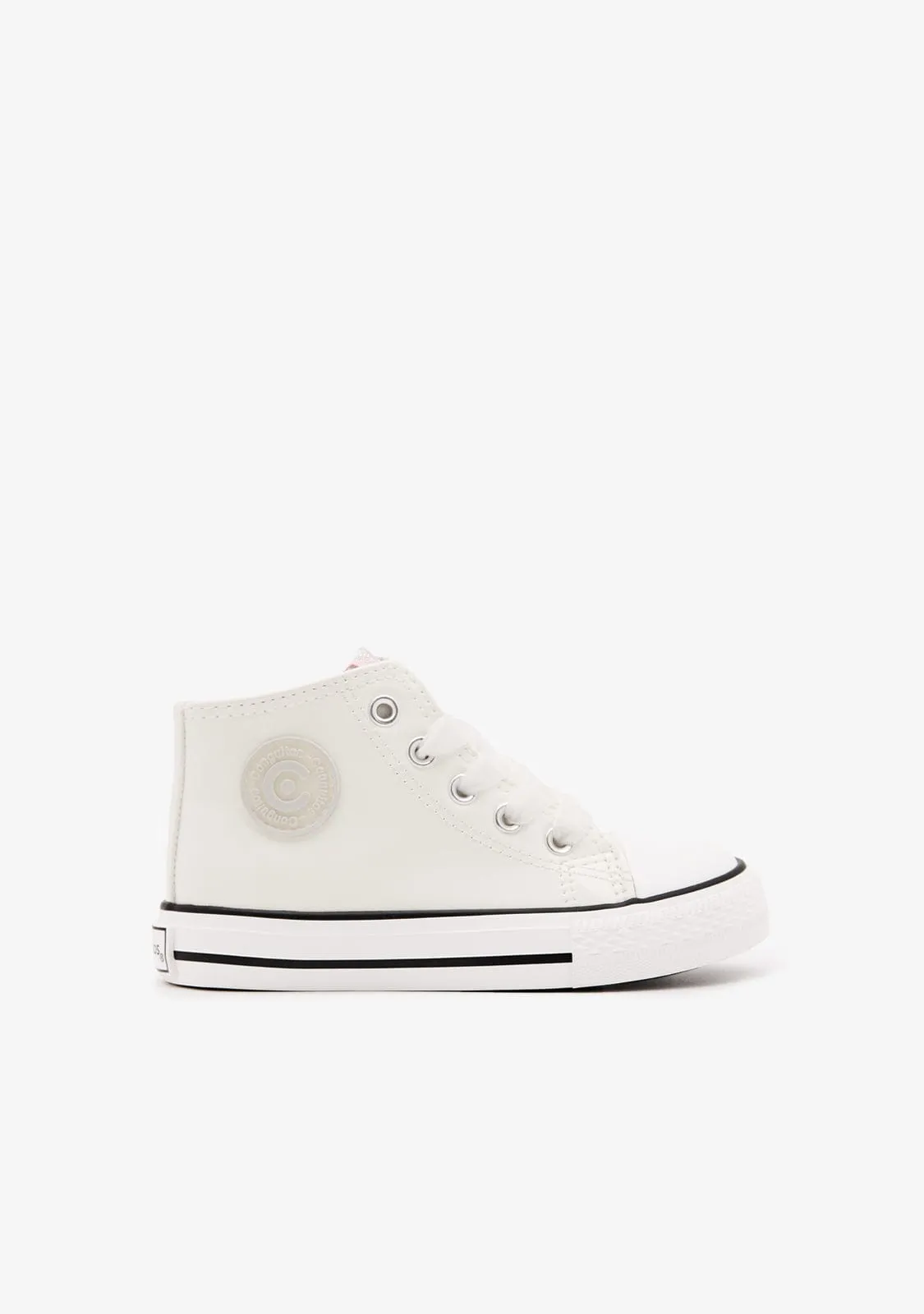 White Patent Leather High Top Sneakers