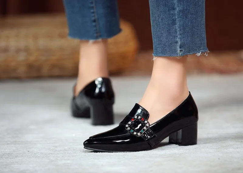 xiangtuibao Elegant Medium Heels Pumps Woman New  Nude Green Black Sexy Pointed Toe Ladies Party Office Wedding Shoes Large Size 44 45